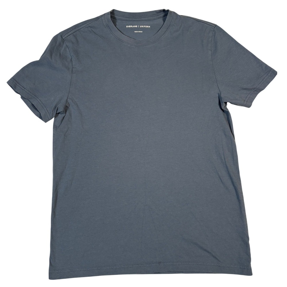 Everlane Uniform Mens Organic Cotton Crewneck T-Shirt Slate Blue M-AP-KT-12465